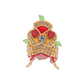 Set of 2 Designer Ladoo Gopal Mukut for Laddu Gopal Devi Maa Radha Krishna Ganesha Indian Traditional God Goddess Sringar Set Deities Jewellery for God Idol Statue Janmashtami (Idol Size:-0