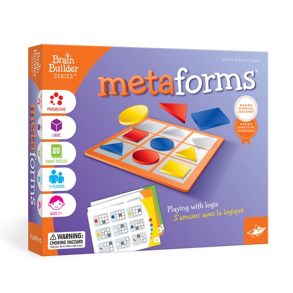 FoxMind Games: MetaForms Logic and Deductive Reasoning Puzzle Game, 80 Smart Puzzles to Work Through, 6 Levels of Complexity, Develops STEM Skills, 1+ Players, For Ages 5 and up