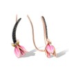 Santuzza Sterling Silver Pink Enamel Tulip Ear Cuffs Climber Earrings