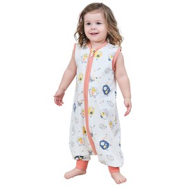 Chilsuessy Baby Sleeping Bag Summer 100% Cotton 0.5 Tog Kid Sleeping Bag with Feet for Infant Toddler sleeveless, Cute Sheep, 70cm/6-18 Months