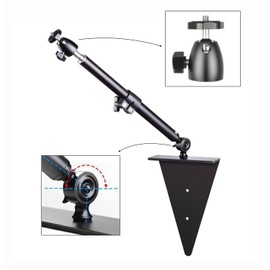 Projector Stand Bed Sofa Invisible Installation, Metal Projector Holder with Stretchable Rod, Adjustable Rotatable Head, Multi-Angle Adjustment Projector Bracket Mount