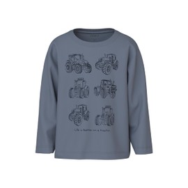 NAME IT Boys' Nmmrelle Nreg LS Top Long-Sleeved Shirt, flint stone