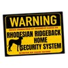 Rhodesian Ridgeback RR Warning Security System Door Sign Dog Sign