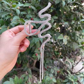 Clataly Snake Nappa Shaped Grab Clip Large Hair Clip Shark Clip Cute Animal Shape Hair Pin Hair Accessories for Women and Girls (Silver)