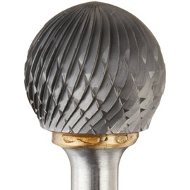 Drill America SD-7 Carbide Burr/Rotary File Ball-End Double Cut for Die Grinder 3/4" Dia. x 11/16" Cut Length with 1/4" Shank and 2-7/16" Overall Length, DUL Series