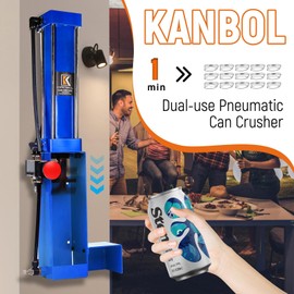 DIY Pneumatic Can Crusher Kit – Heavy-Duty Air Powered Aluminum Can Compactor with Auto Feed & Valve Control for 12oz/16oz/24oz Cans