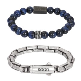 iXXXi Men's jewellery set Lourdes, Stainless Steel, No Gemstone