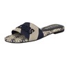 Guess Women's HARINI Flat Sandal, Dark Blue/White Stripe Multi 400,