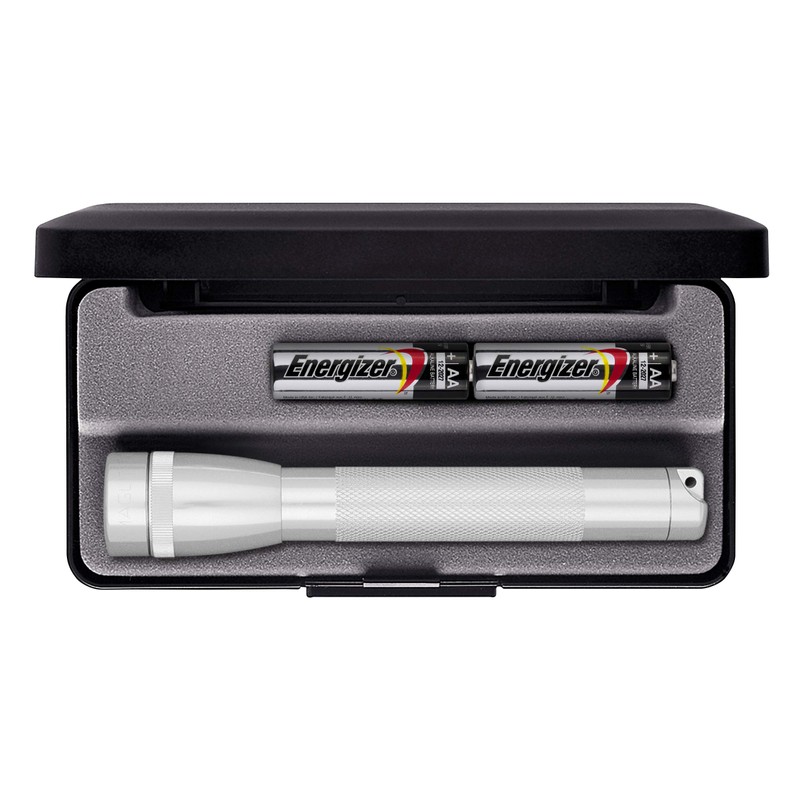 Maglite Mini Incandescent 2-Cell AA Flashlight in Presentation Box, Silver