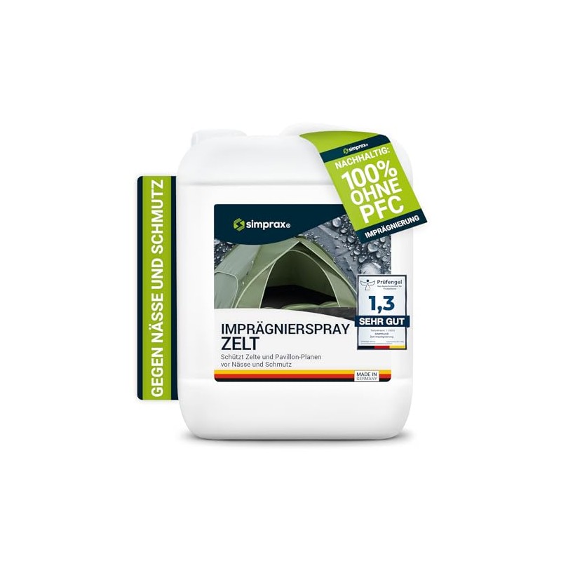 simprax® Tent Waterproofing Spray - Certified Eco-Friendly, UV-Stable & Biodegradable