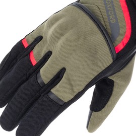 Oxford Dakar 1.0 Men's Motorcycle Gloves, Green/Red, XL