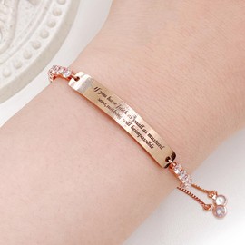 Rose Gold Plated Cross Logo Bracelet for Women Lady Crystal Glitter Bracelet Confirmation Gift for Lady