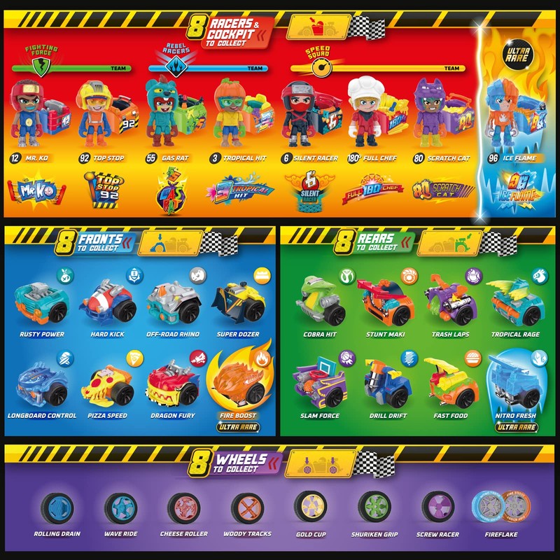 T-Racers Fire&Ice Series - Car and Pilot Surprise Collectable, Partially