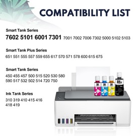 31 Ink 32XL Black Ink Bottle Set Compatible with HP Smart Tank 7602 5101 6001 5101 7602 651 6001 7301 7001 5102 7002 Printer Ink Refill