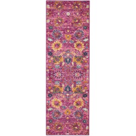 Nourison Passion Bright Colorful Bohemian Fuchsia Area Rug Runner 1'10" x 6'