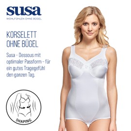 SUSA Women's Damen Korselett mit Shape-Effekt Bodysuit, (White 003), 48 B