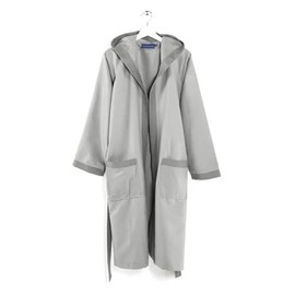 Caleffi Tecno Bicolour Bathrobe with Hood, Microfibre, Silver/Black, L