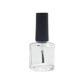 Qintreesify Clear 10ml Portable Refillable Nail Polish Varnish Bottle, Compact and Leakproof Glass Refillable Cosmetic Containers with Brush for Nail Care, Transparent Jars