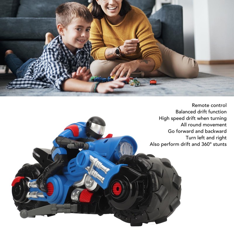1:10 Scale Remote Control Motorcycle Toy High Speed RC Stunt