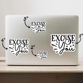(3PCS) Excuse You Sticker for Phone Tablet Laptop Car Truck Window | 2" Sticker |