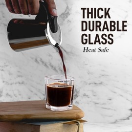 Set of 2 Espresso Shot Glasses - espresso glass -espresso measuring glass , espresso shot cups - espresso glasses - barista tools -coffee shot glasses - espresso measuring cup - espresso shot glass