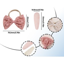 KAPSING Pack of 8 headbands baby girl with headgear hair clips, 4 elastic bows turban hair band, 4 baby girl hair clips