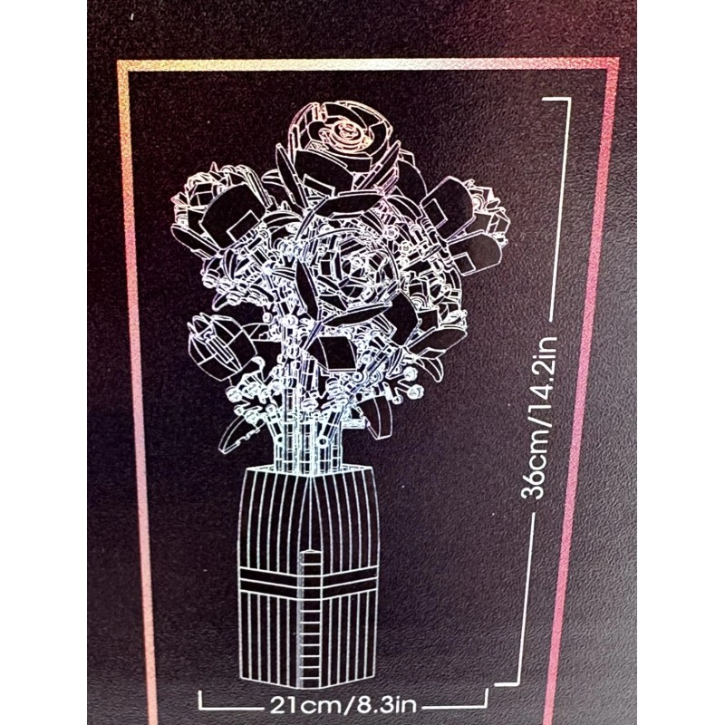 JIESTAR Bigearn Botanical Garden Rose Flower Bouquet W/ Vase Building