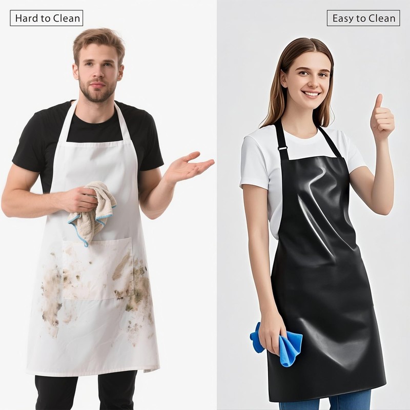 GoldPig Heavy-Duty Waterproof Apron, Chemical Resistant Rubber Vinyl for Industrial,