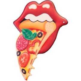 Akizuki Boeki HLHT20002B Antique Embossed Plate Eat PIZZA W 7.5 x H 7.9 inches (19 x 20 cm)