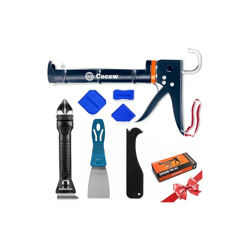 Caulk Gun Kit, Smooth Silicone Caulking Gun and Caulk Remover