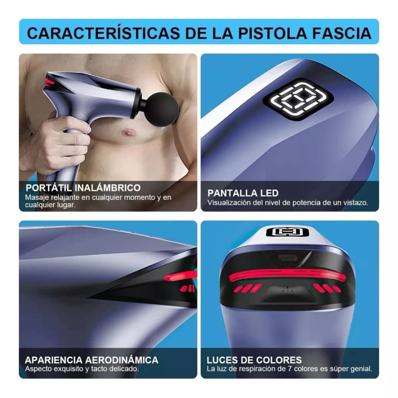 Monstyle Monstyle Pistola Masajeadora All Body 8 Velocidades Gris 110V/220V