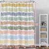 Baocicco Multicolour Stripe Bathroom Curtain Decor with Hooks - Rainbow
