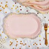 Sparkle and Bash 24-Pack Pink Disposable Serving Trays, Gold Foil