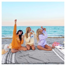 Oversized Giant Turkish Beach Towel Blanket Extra Large XXL Lightweight Quick Dry Sand Free Boho Throw Pool Cloud Sandrpoof Blankets Women Men Big Jumbo Wide 2 Person Size Grey L