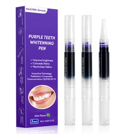 Teeth Whitening Pen, Teeth Whitening, Whitening Teeth, Purple Teeth Whitening Pen, Teeth Whitening Pen, Quick Removal of All Stains, Teeth Bleaching (Pack of 3)