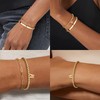AOZEL Initial Bracelet Set for Women,14K Gold Plated Stackable Beaded