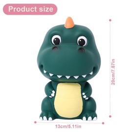 Children's Dinosaur Money Box with Dino Money Box Children's Piggy Bank in Dino Look, Money Box for Girls Boys, Great Gift Idea for Birthday, School and Other Occasions (Green)