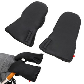 1 Pair of Black Stroller Gloves, Stroller Manual Heater, Waterproof Windproof Plus Fleece Gloves, Warm Gloves, Winter Gift for New Parents
