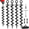 Ground Anchor Screw in, 4 Pack Spiral Trampoline Anchors with