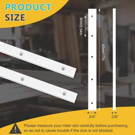 Coolrunner Crosscut Sled for Table Saw - 3/4" X 3/8" X 17" Plastic Sled with Predrilled Holes and Screws Ideal for U Tracks, Woodworking, Miter Slots, Router Table and Bandsaws (2)