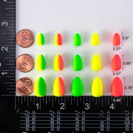 Alwonder 60-Pack Fishing Floats Bobbers Oval Bullet Foam Rig Floats Pompano Surf Ice Fly Fishing Trolling Fish Finder Bottom Live Bait Rigs Float for Bass Trout Walleye Crappie (Mixed, Green)