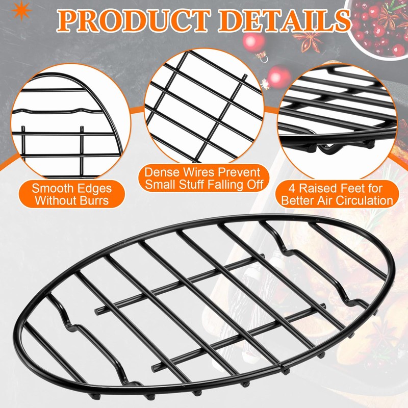 Nuogo 2 Pcs Roasting Rack Roasting Pan Approximately 12 x