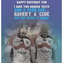 Son Birthday Card - Birthday Card for Him - Funny Birthday Card Son - Rugby Son Birthday