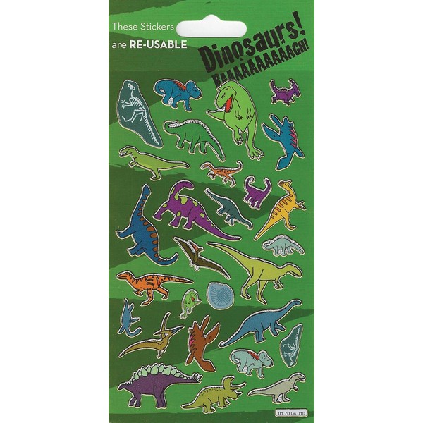 Dinosaurs Sparkly Reusable Stickers | Perfect for Craft Activities for