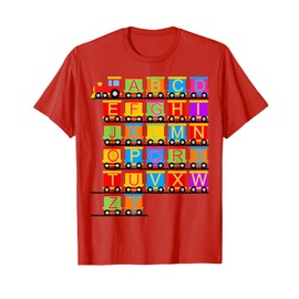 Toddler Boy Train Railroad ABC Alphabet Kindergarten Kids T-Shirt
