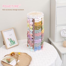 POVETIRE Bow Holder for Girls Hair Bows,Pink Hair Bow Organizer, Hair Clips Stand Hair Accessories Rack Display Decors Baby Nursery Toddler Girls Room