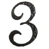 Spanish Rustic Hammered Wrought Iron Address Number 4 inch 3