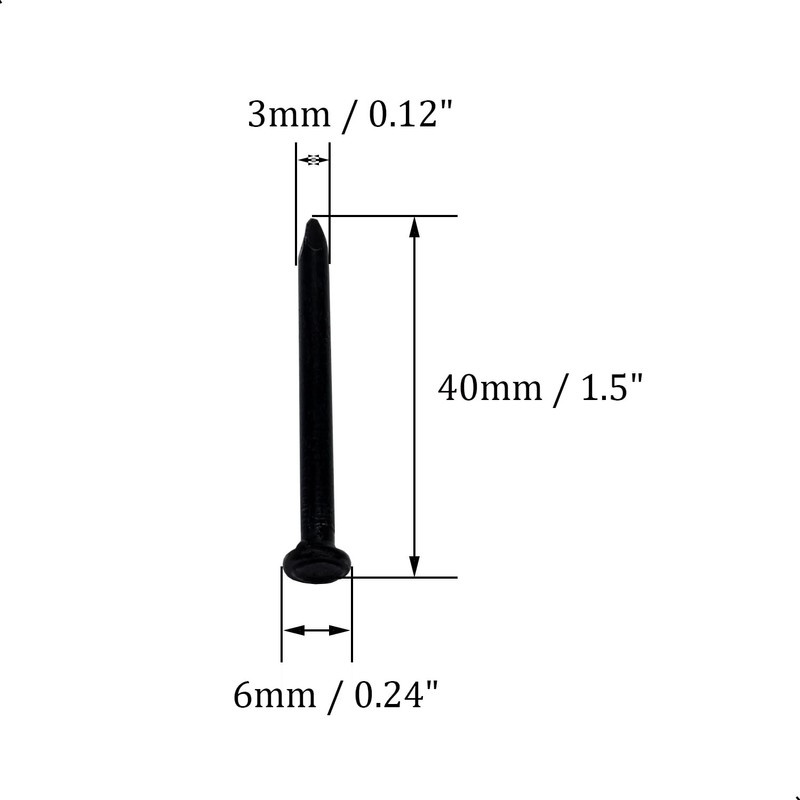 50pcs Hardware Nails 1.5 inch Length,Carbon Steel Point Tip Wall