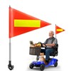 Orange Warning Flag with Reflective Strip and 5.3 Feet Retractable
