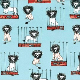 Carnival Fun Mane Attraction Blue Cotton Fabric Micahel Miller by The Yard